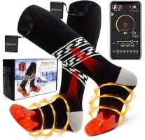 Heated Socks for Men Women, Rechargeable 5000mAh Battery Electric Heated Socks Washable Winter Socks for Foot Warmer Skiing Camping Hiking