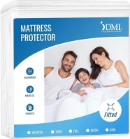 DMI Waterproof Mattress Protector, White, 36x80x6 Inch, Noiseless Plastic