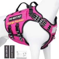 Kastty Dog Harness Premium Quality - Tactical Dog Harness for Medium Large Dogs No Pull - Reflective Service Dog Harness with Pockets - Adjustable& Comfortable Dog Harness for Training or Walking