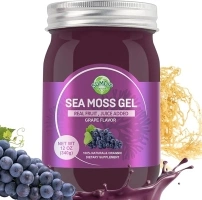 Sea Moss Gel Organic Raw Irish Seamoss Gel Vegan Superfood Immune and Digestive Support Vitamin Mineral, Grape 12oz