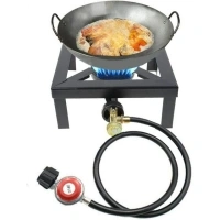 Camping Stoves, Portable Single Burner Outdoor Gas Stove Propane Cooker with Adjustable 0-20Psi Regulator Hose for Patio Camping, BBQ, Home Brewing, Turkey Fry, Maple Syrup Prep