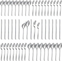 APEO 60 Piece Stainless Steel Silverware Set for 12, Premium Polished Flatware Sets, Forks Spoons and Knives Set, Food-Grade Cutlery Set for Home Kitchen Restaurant Hotel, Dishwasher Safe Utensils Set