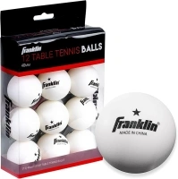 Franklin Sports Ping Pong Balls - Official Size + Weight White 40mm Table Tennis One Star Professional Durable High Performance 12 Count (Pack of 1) Packaging may vary, White