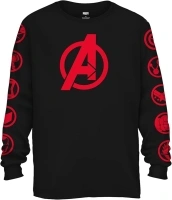 Marvel Avengers Endgame Logo Symbol Captain America Graphic Longsleeve T-Shirt