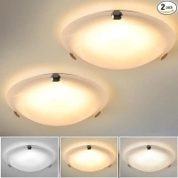 2PACK Recessed Mounted LED Ceiling Light, 12 Inch 18 Watt, Dimmable 3000K-4500K-6000K 3 Color Optional Ceiling Light, Suitable for Kitchen, Bedroom, Hallway, Porch