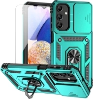 Phone Case with Camera Lens Protection for Samsung Galaxy A15 5G, Military-Grade Drop Tested, Magnetic Ring Holder Kickstand, Mint