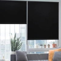 KCO Roller Shades for Windows Blackout Roller Shades Blinds, UV Protection Window Roller Blinds Room Darkening Shades for Bedroom, Kitchen and Living Room, 38" W x 72" L, Black