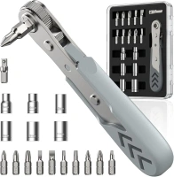 AXTH 17in1 Right Angle Ratcheting Screwdriver Set, [Bearing Steel] 36-Tooth Mini Ratchet Wrench, Men Gifts, Low Profile Ratchet Screwdriver, Magnetic Offset Screwdriver Repair Tool