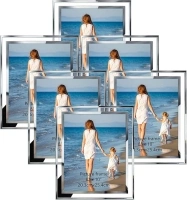 Hoikwo Bulk 8x10 Picture Frames, 6 Packs Silver Photo Frames 8 by 10, Glass Wedding Frames 8x10, Clear Mirror Wedding Photo Frames, Only for Tabletop Display Vertically or Horizontally