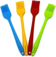 8.4" Silicone Pastry Basting Brushes Heat Resistant BPA Free for BBQ Grill Barbecue & Kitchen Baking Cooking Marinating Spreading Oil Brushes Soft Bristles Long Handle (4, 4Pcs 8.4 Inches)