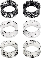 Stuppendux 1 Pair/3Pairs Black/White/Transparent Soft Silicone Flexible Ear Skin Tunnels Plugs Expanders Gauges Hollow Body Piercing 2G-1" 6-25mm