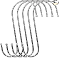 SumDirect Heavy Duty S Hooks - 5 Pack 5.7 Inch Extra Large Meta Stainless Steel S Shaped Hooks for Hanging