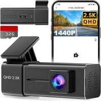 Dash Cam 2.5K 1440P Front Dash Camera for Cars, E-YEEGER Mini WiFi Hidden Dashcams with App, Night Vision Car Camera, 24H Parking Mode, G-Sensor, Loop Recording, Free 32G Card, Support 256GB Max