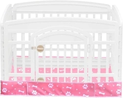 Dog Playpen Bottom Pad Fits for 36 Inch 4 Panels Exercise Pet Playpen, Dog Crate Pad Puppy Playpen Pad, Hoop and Loop Design (Note: Playpen Not Included!!!). -Pink