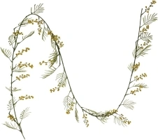 Creative Co-Op Faux Botanical Yellow Flowers Garland, 72" L x 4" W x 1" H, White