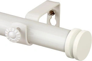 Rod Desyne Bun 1" Single Curtain Rod, 28-48 inch, White