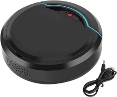 Robot Vacuum Cleaner, USB Rechargeable Automatic Smart Robot Vacuum Floor Cleaner Household Sweeping Machine Black