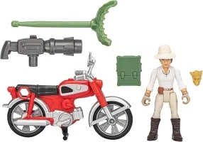 Indiana Jones Worlds of Adventure Helena Shaw Action Figure with Motorcycle Toy, 2.5-inch, Action Figures for Kids Ages 4 and Up