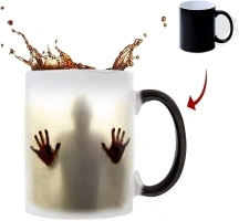 Horror movie Gifts, Horror Movie Merchandise, Zombie Mug, Halloween Coffee Mug, Heat Sensitive Color Changing Zombie Ceramic Horror Mug