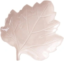 Luxshiny Snack Dessert Plate Leaf Plates Maple Leaf Dish, Ceramic Leaf Plate Porcelain Dinner Plates Leaf Shaped Dish for Dessert Dinner (Pink 21.5cm) Leaf Bowl Ceramic Plate