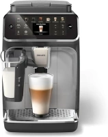 PHILIPS Series 4400 Fully Automatic LatteGo Espresso Machine, SilentBrew Technology, Quick Start. Aromatic Coffee from Freshly Ground Beans, 12 Hot and Iced Drinks, Black Chrome (EP4444/90)