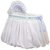 Baby Doll Bedding Pretty Ribbon Bassinet Bedding Set, Blue