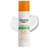 Eucerin Sun Clear Skin (Oil Control) SPF 50 Face Sunscreen Lotion, Hypoallergenic, Fragrance Free Sunscreen SPF 50 with Oil-Absorbing Minerals, 2.5 Fl Oz Bottle