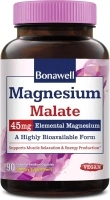 Bonawell Magnesium Malate, Bonded to Malic Acid, High Absorption, 45mg Elemental Magnesium, Muscle Relaxation & Energy Production, Easy-to-Swallow Caps, No Gluten Soy & Dairy, Vegan & Non-GMO, 90 Cts