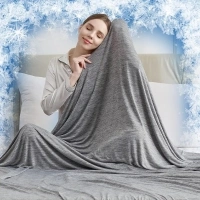 CHOSHOME Cooling Blanket King Size, Cooling Blankets for Hot Sleepers, Q-Max>0.5 Cooling Blanket, Lightweight Breathable Thin Blanket, Summer Blanket for Night Sweats, 90"× 108", Grey