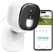 winees Security Cameras Outdoor, Wired 2K Wi-Fi Cameras for Home Security, 2.4G Indoor Camera, Human/Pet AI Detection, Color Night Vision, 2-Way Audio, Support Cloud/128G SD Card Storage