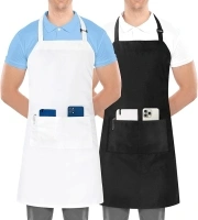 Utopia Kitchen 2 Pack Bib Apron, Adjustable with 2 Pockets, Water and Oil Resistant, Cooking Kitchen Chef Apron for Women Men