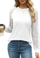 Womens Tops Dressy Business Casual Blouses Cute Soft Lace Long Sleeve Work Shirts Fall Clothes