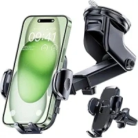 2024 Upgraded Car Phone Holder - [ Bumpy Roads Friendly ] Phone Mount for Car Dashboard Windshield Air Vent 3 in 1, Hand Free Mount for iPhone 15 14 13 12 Pro Max Samsung All Cell Phones