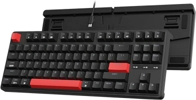 Keychron C3 Pro QMK/VIA Custom Gaming Keyboard, Programmable 87 Keys Compact TKL Layout Gasket Mount, Red LED Backlight Wired Mechanical Keyboard with Red Switches for Mac/Windows/Linux