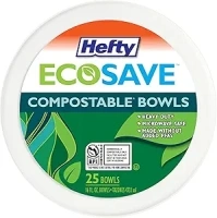 Hefty ECOSAVE Compostable Bowl, 16 Ounce , 25 Count