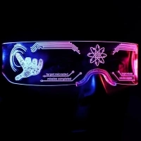 LED Glasses Futuristic Neon Sunglasses with Double 7 Colors & 4 Modes Cyberpunk Glasses for Rave Parties and Cosplay