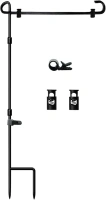 Garden Flag Stand-Holder-Pole with Flag Stopper and Clip Waterproof Powder-Coated Paint for House Flags,Decorative Flags,Yard Flags,Seasonal Flags