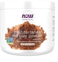 NOW Foods Solutions, Mediterranean Red Clay Powder, Pure Powder for Sensitive Skin Facial Mask, 6-Ounce