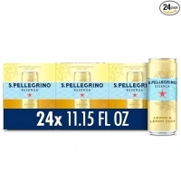 S.Pellegrino Essenza Lemon Lemon Zest Flavored Mineral Water, 11.15 fl oz. Cans (24 Count)