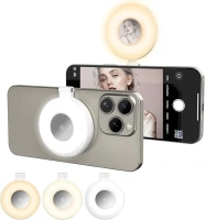 Selfie Light for iPhone Magnetic Ring Light Adjustable Brightness Compatible with Magsafe for All Phones Selfie Vlogs Photography TikTok Zoom Calls Video Live Streaming