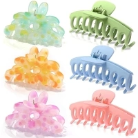 ISCRM Hair Claw Clips for Women Girls,Big Claw Clips for Thick/Thin Hair Claws,Kawaii Cute Hair Clips for Fine Hair Clups Hair Clamp Bulk,Summer Beach Hair Styling Accessories Womens (Multicolored)