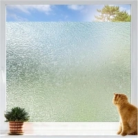 Coavas Window Privacy Film Frosted Glass Window Film Decorative Static Window Cling Sun Blocking Heat Control Removable Home Window Tint Film Privacy for House Bathroom Door (17.5 x 78.7 Inches)