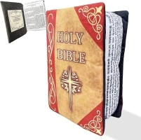 Holy Bible Plush Pillow That Opens Bible Verse Pillow Book Plush Toys for Kids Adults Christian