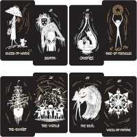 CRAFTERIAN Tarot Card Deck Black Fatality. 78 Cards with Guidebook. Black Foil Cards Edges. Unique Tarot Cards.