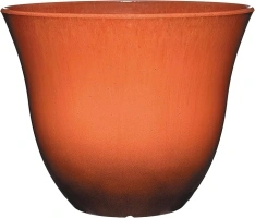 Classic Home and Garden Honeysuckle Resin Flower Pot Planter, Orange Ember, 15"