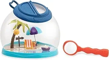 B. toys- Tiki Retreat Bug Catcher Kit – 1 Bug Cage with Tweezers & Magnifying Glass – Bug Toys for Kids 4+