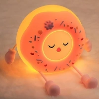 Cute Donut Lamp Gifts, Kawaii Silicone Night Light for Kids, LED Squishy Cute Lamp, Dimmable Light Up Donut, Rechargeable Bedside Lamp for Kids Boys Girls Bedroom Decor Gifts