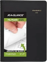 AT-A-GLANCE 2025 Planner, Monthly, 9" x 11", Large, 15 Months, Black (702600525)