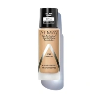 Almay Skin Perfecting Comfort Matte Foundation, Hypoallergenic, Cruelty Free, -Fragrance-Free, Dermatologist Tested Liquid Makeup, Warm Tan, 1 Fluid Ounce