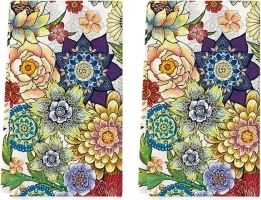 Artoid Mode Colorful Floral Blossom Flower Kitchen Towels Dish Towels, 18x26 Inch Seasonal Festival Decoration Hand Towels Set of 2